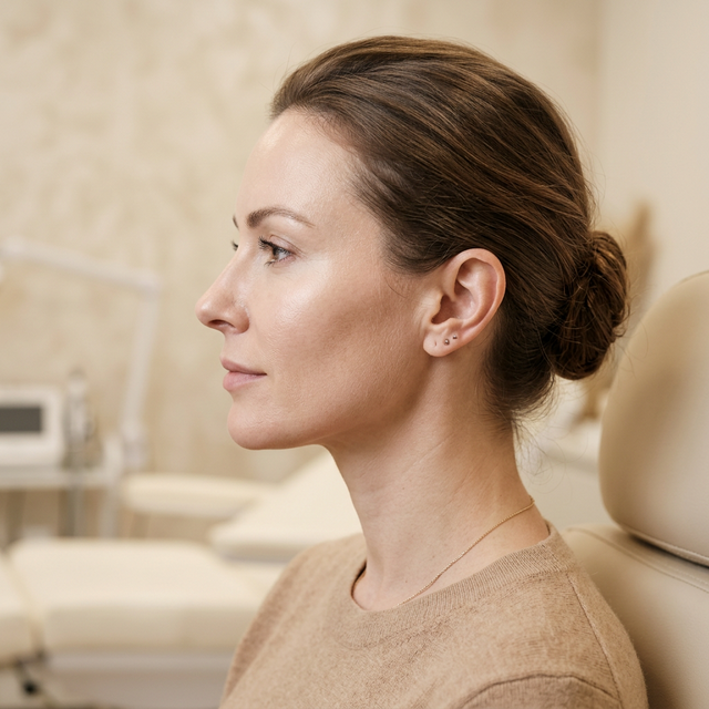 Facial profile with refined aesthetic detail